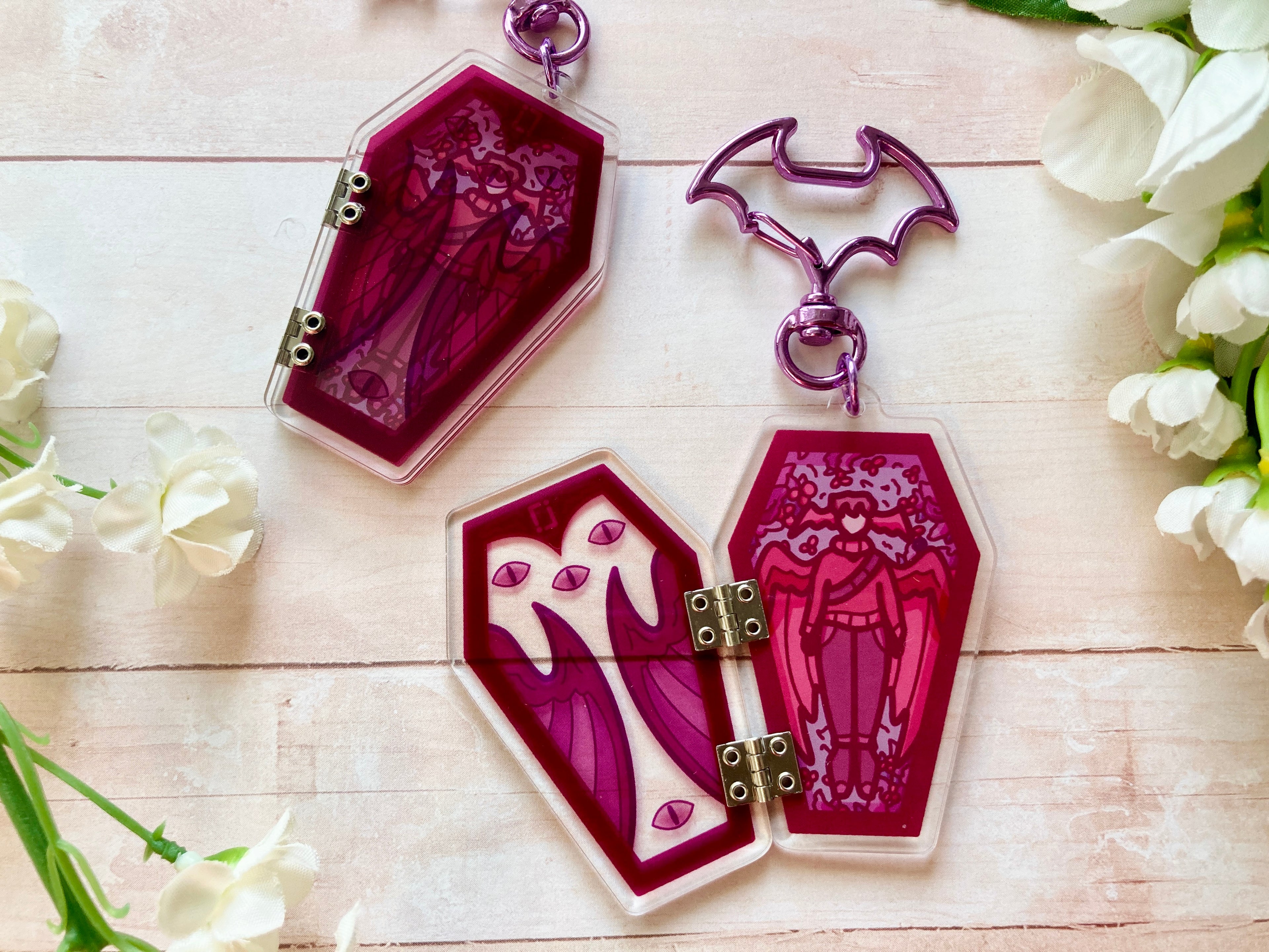 Watcher Coffin Hinged Acrylic Keychains