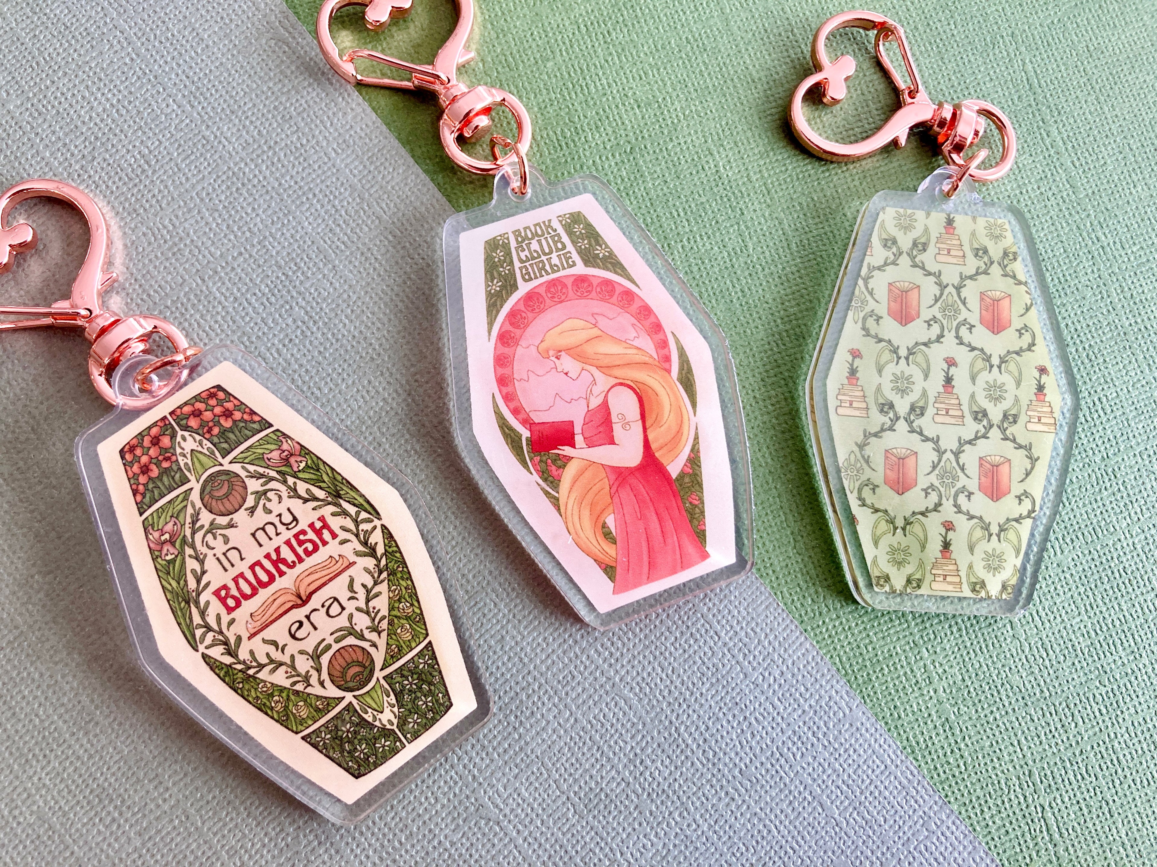 Reader Art Nouveau Acrylic Keychains