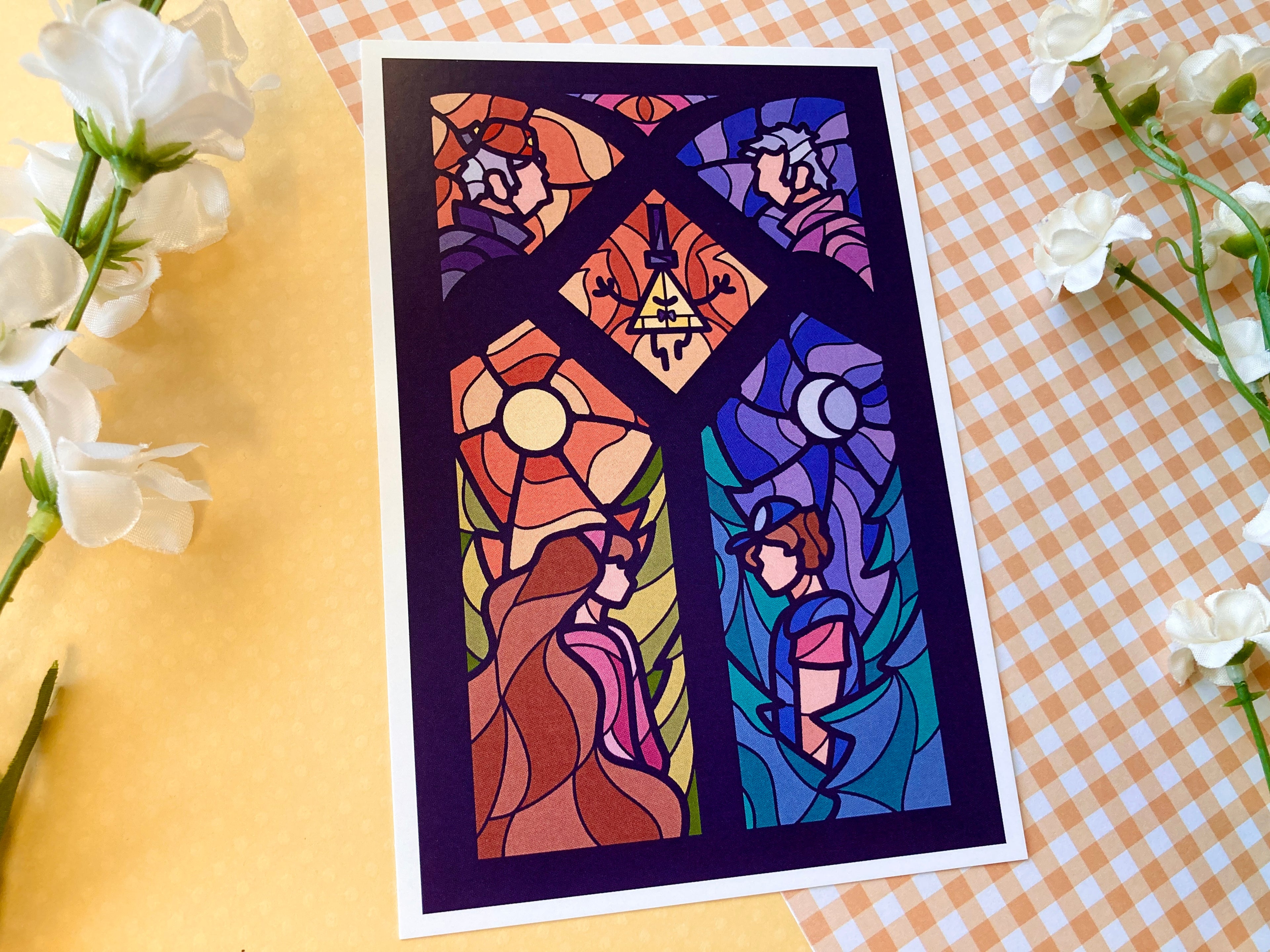 Gravity Family Stained Glass Mini Art Print