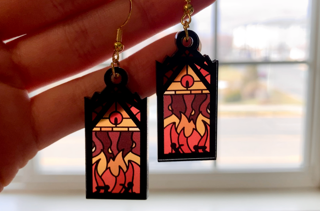 Triangle Stained Glass Acrylic Earrings