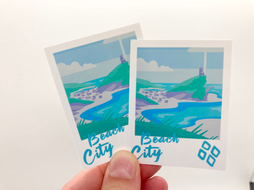 Beach Town Polaroid Vinyl Sticker