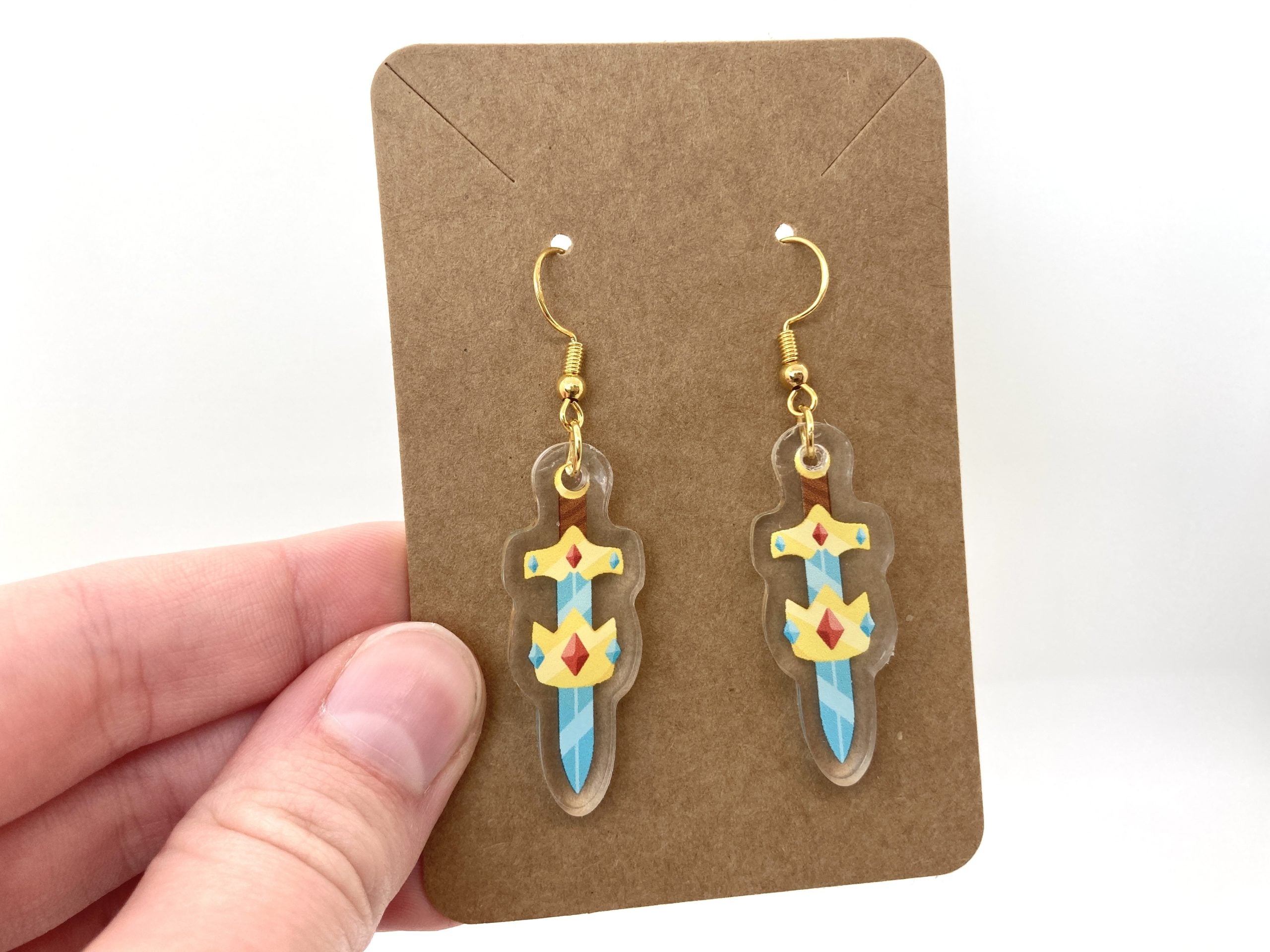 Techno Sword Acrylic Earrings