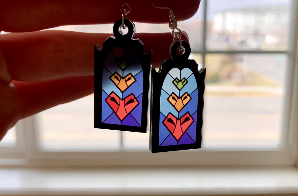 Life Stained Glass Acrylic Earrings