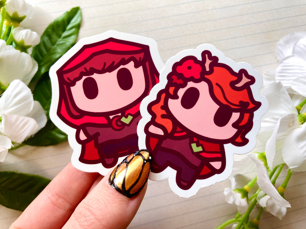 Shiny Duo Magnet Keychains & Stickers