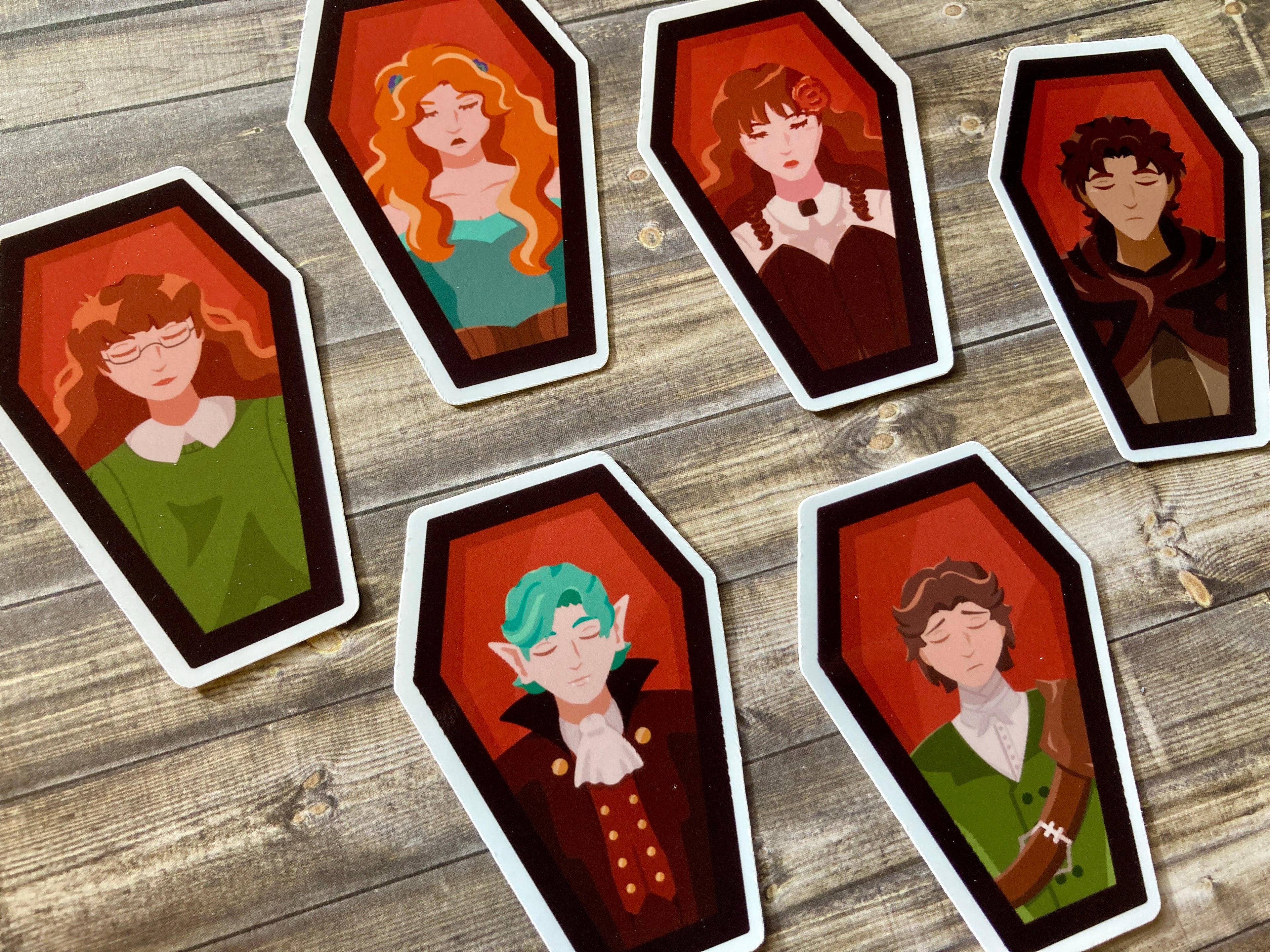 Vampire Coffin Vinyl Stickers