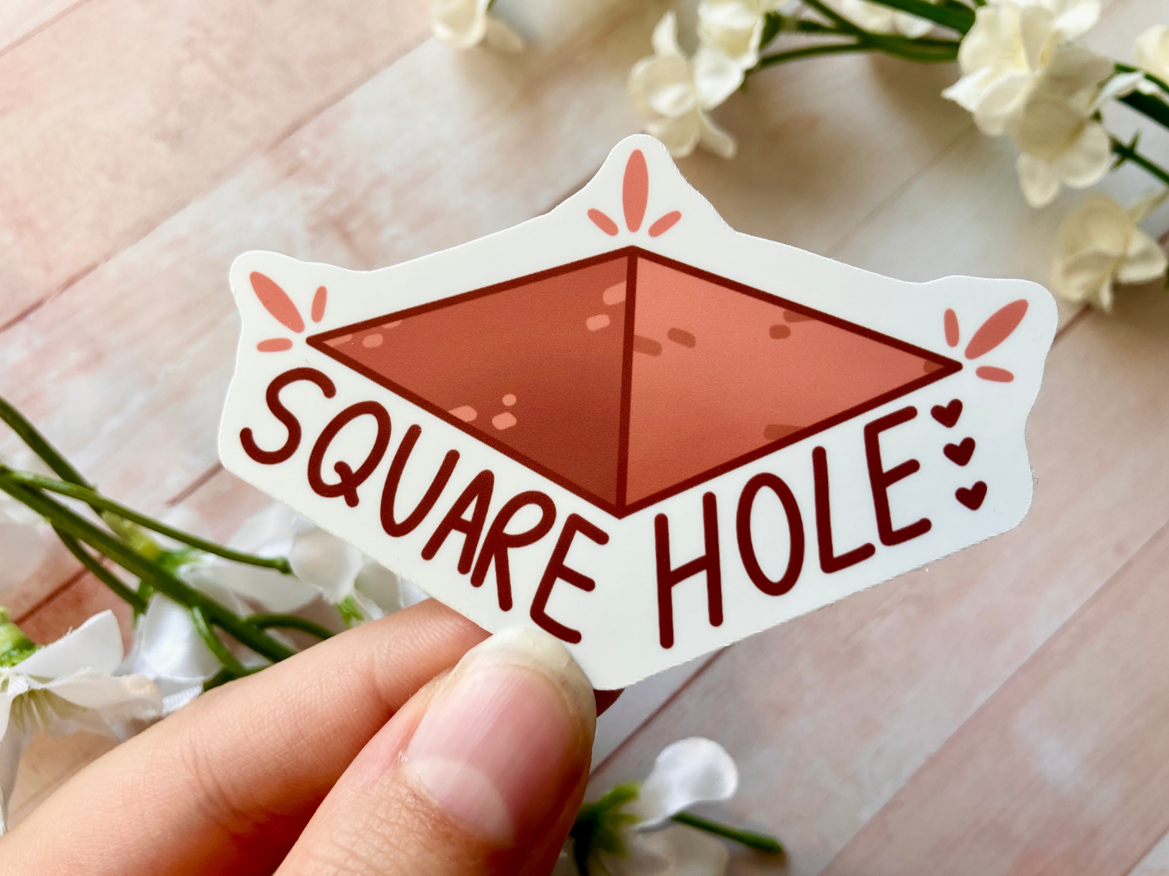 Square Hole Vinyl Sticker