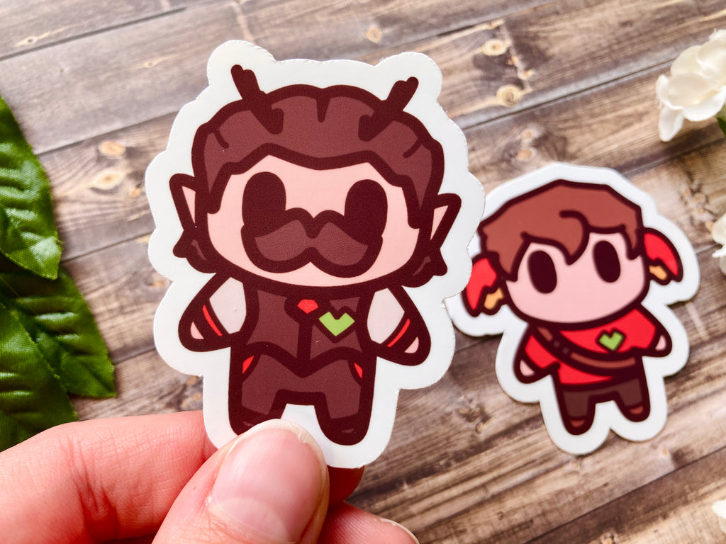 Waffle Duo Magnet Keychains & Stickers