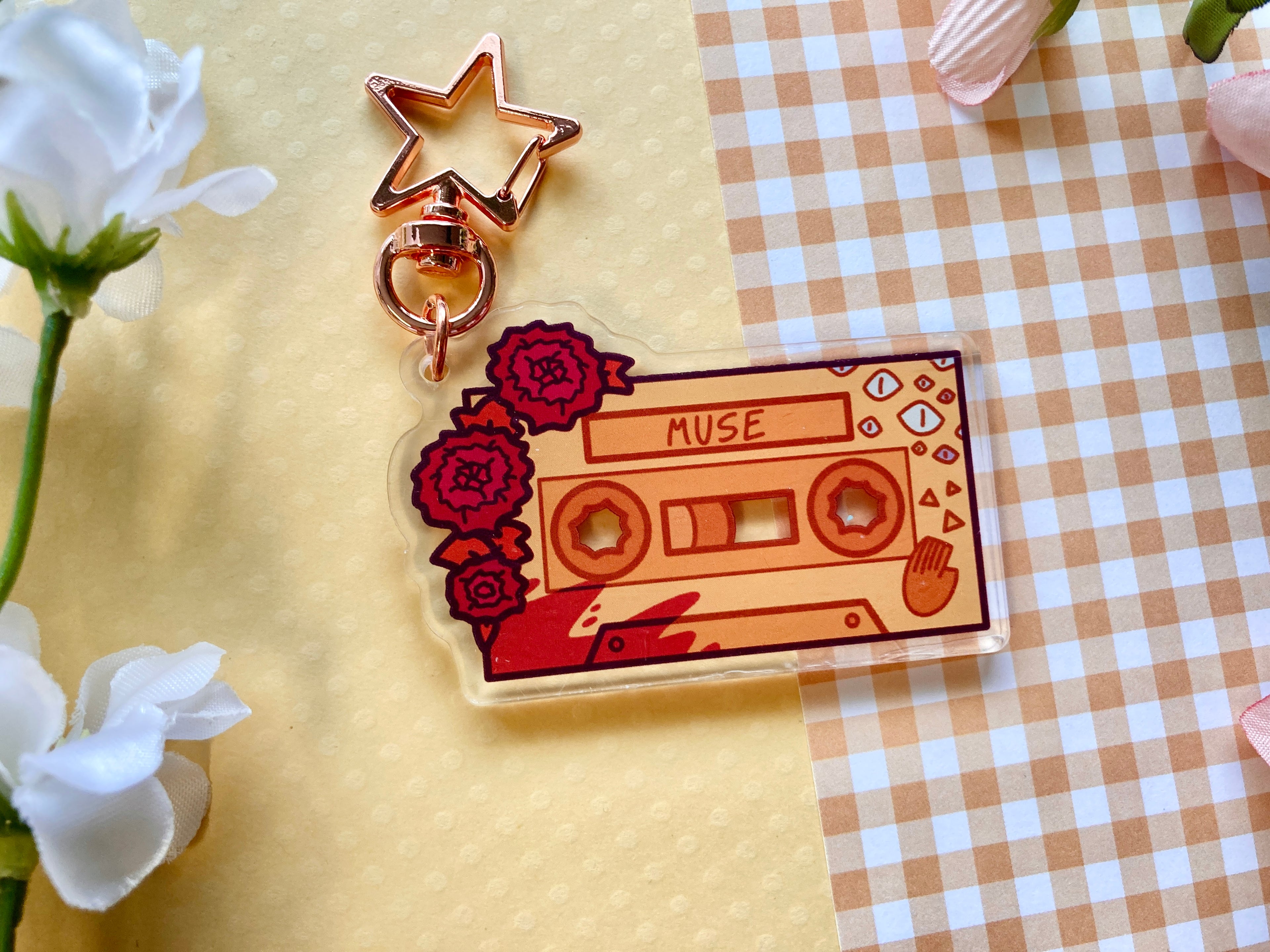 Muse Cassette Tape Acrylic Keychain