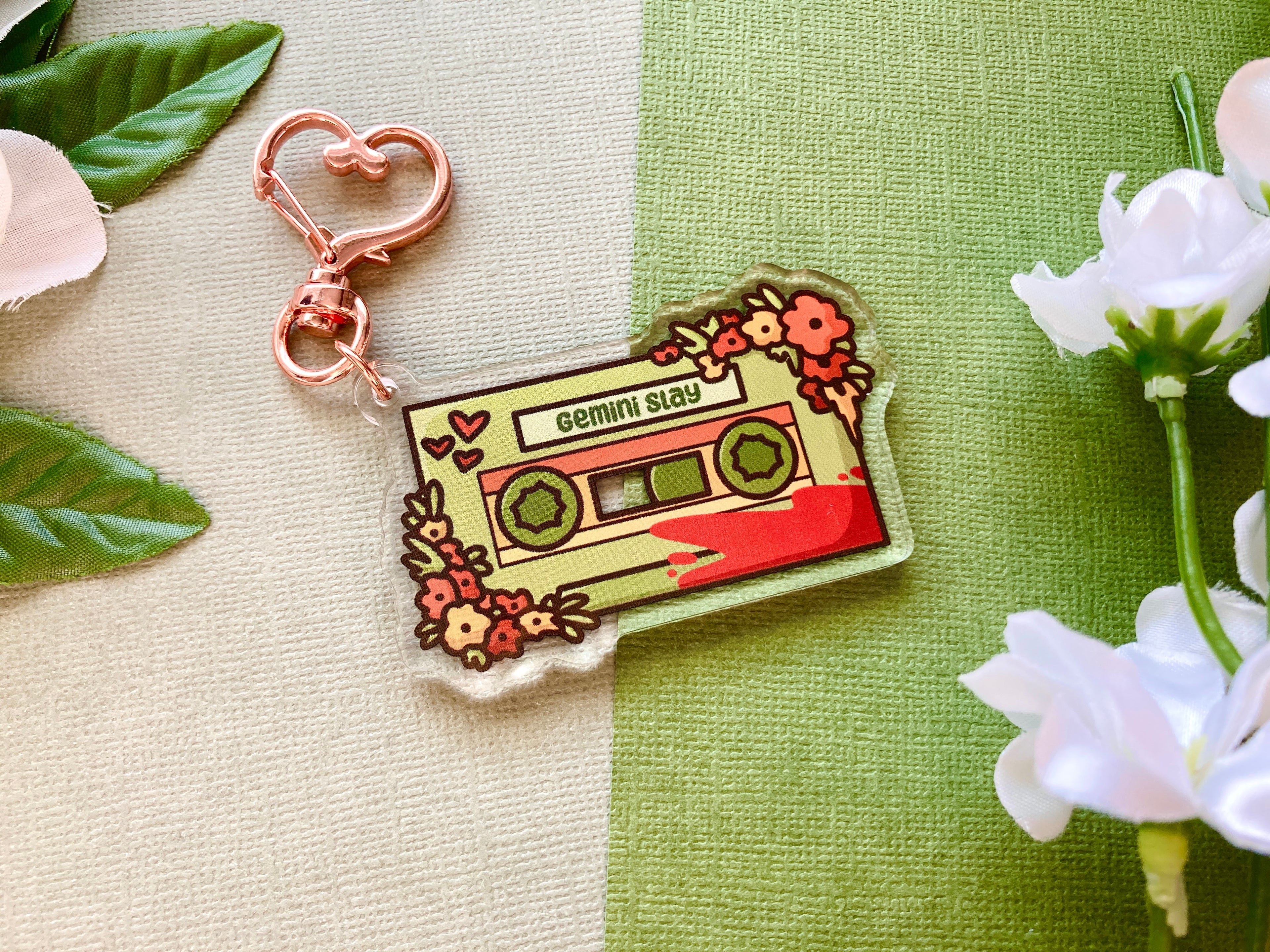 Gem Cassette Tape Acrylic Keychain