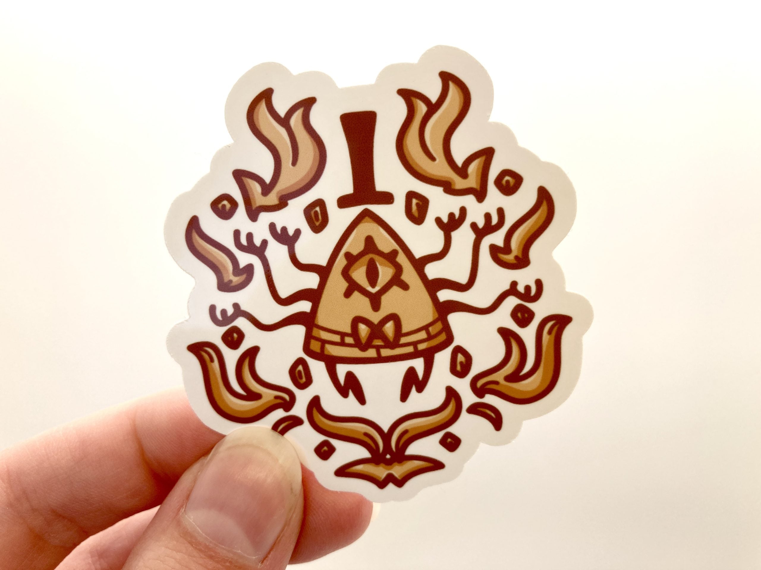 Triangle Demon Golden Statue Vinyl Sticker