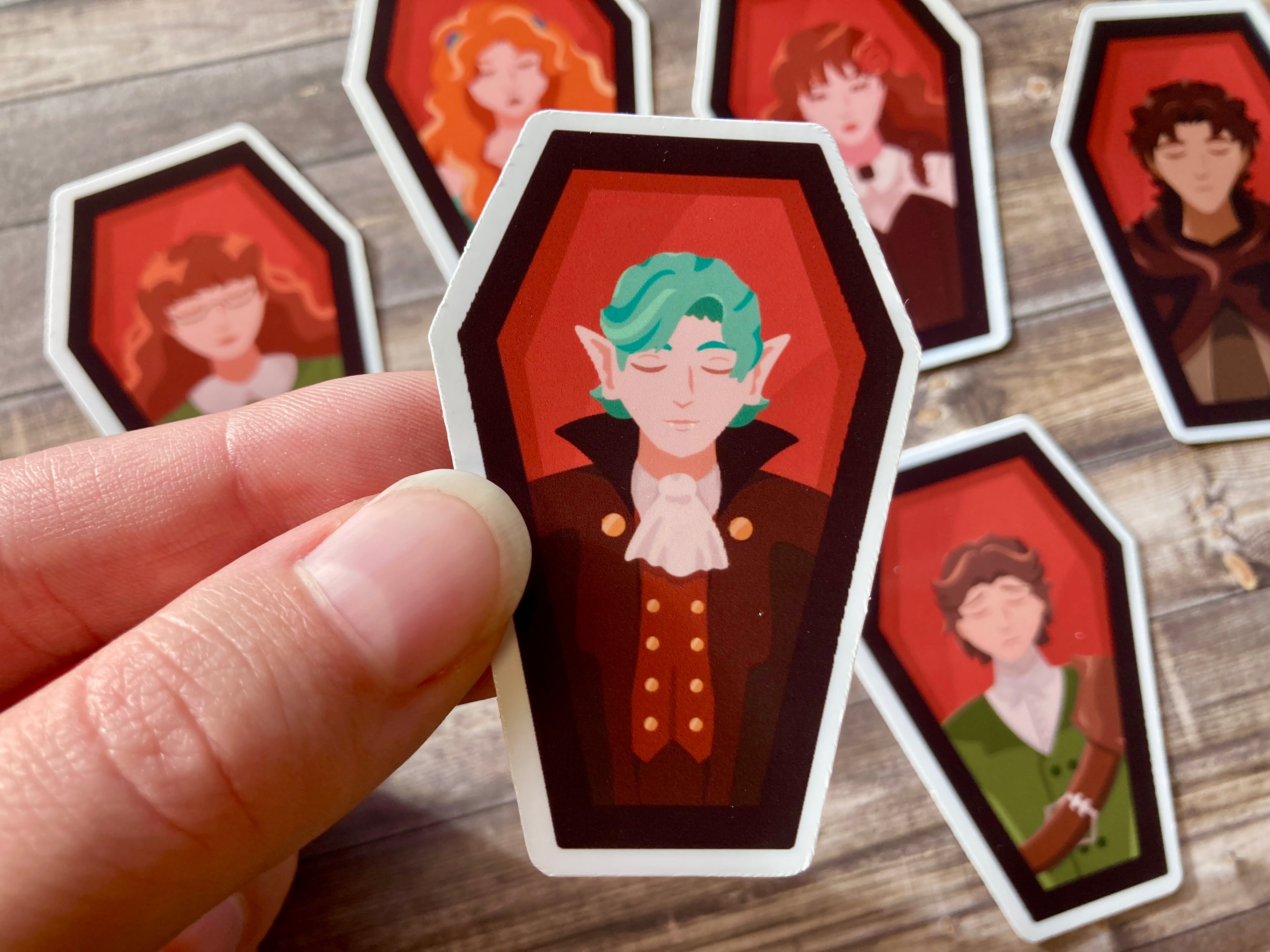 Vampire Coffin Vinyl Stickers