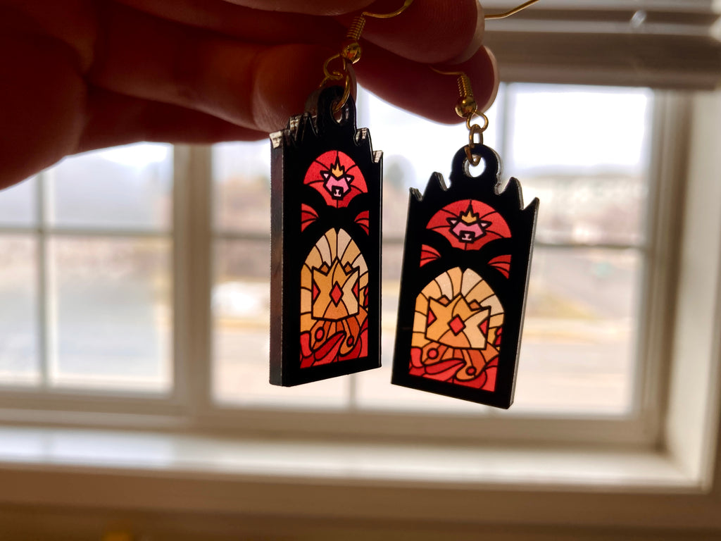 Techno Stained Glass Acrylic Earrings