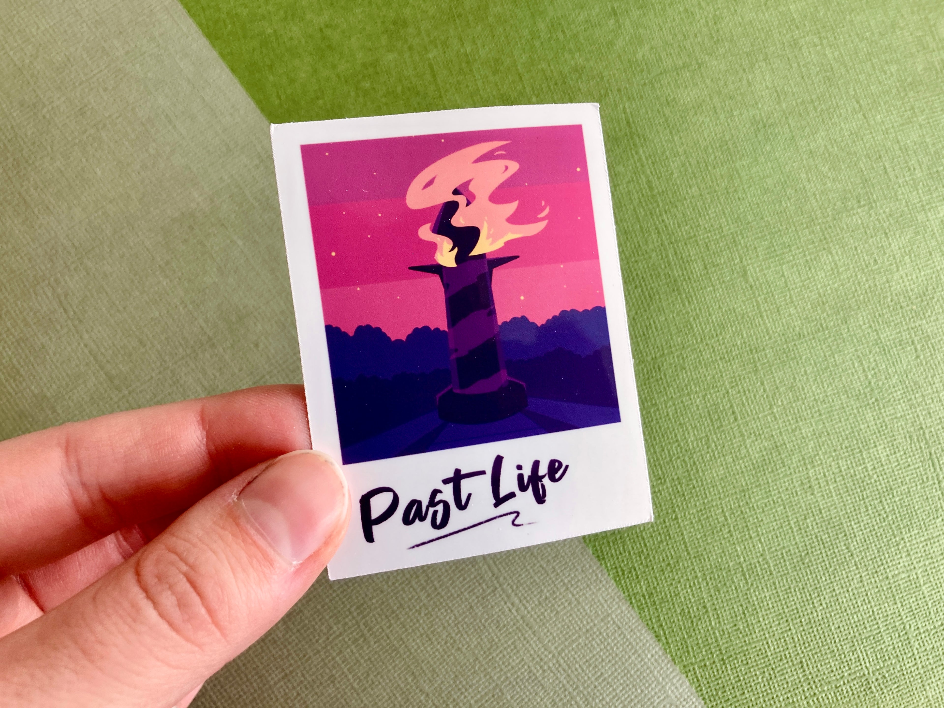 Past Life Lighthouse Polaroid Vinyl Sticker