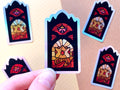 Techno Stained Glass Holographic Sticker