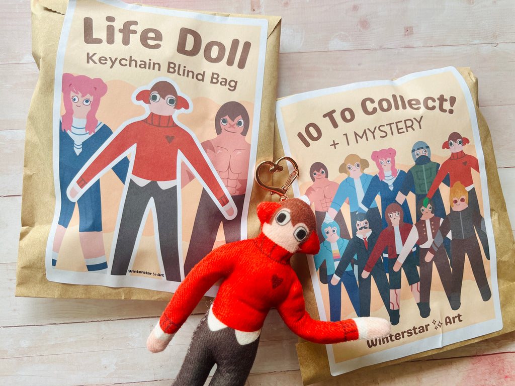 Life Series Mystery Bag Bendy Doll Keychains