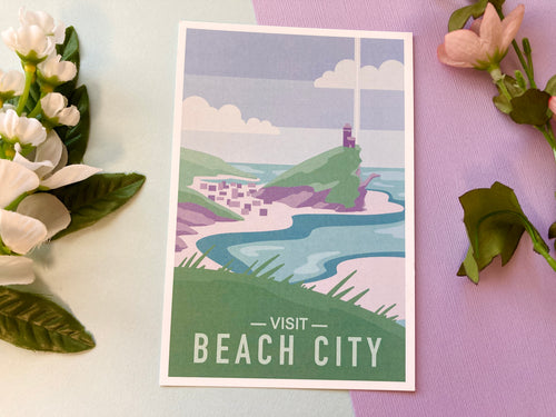 Beach Town Mini Art Print