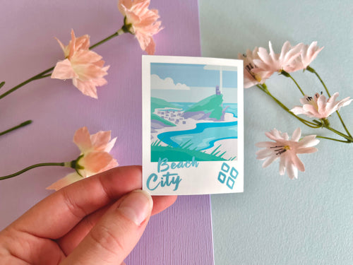 Beach Town Polaroid Vinyl Sticker