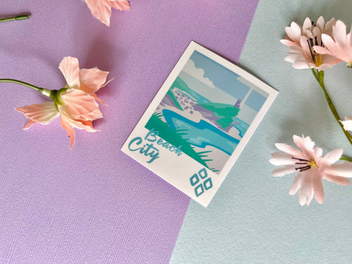 Beach Town Polaroid Vinyl Sticker