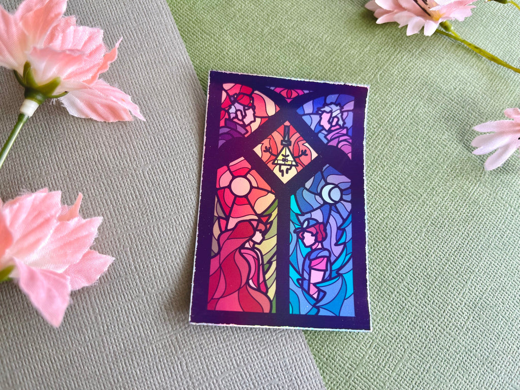 Gravity Family Stained Glass Holo Vinyl Sticker