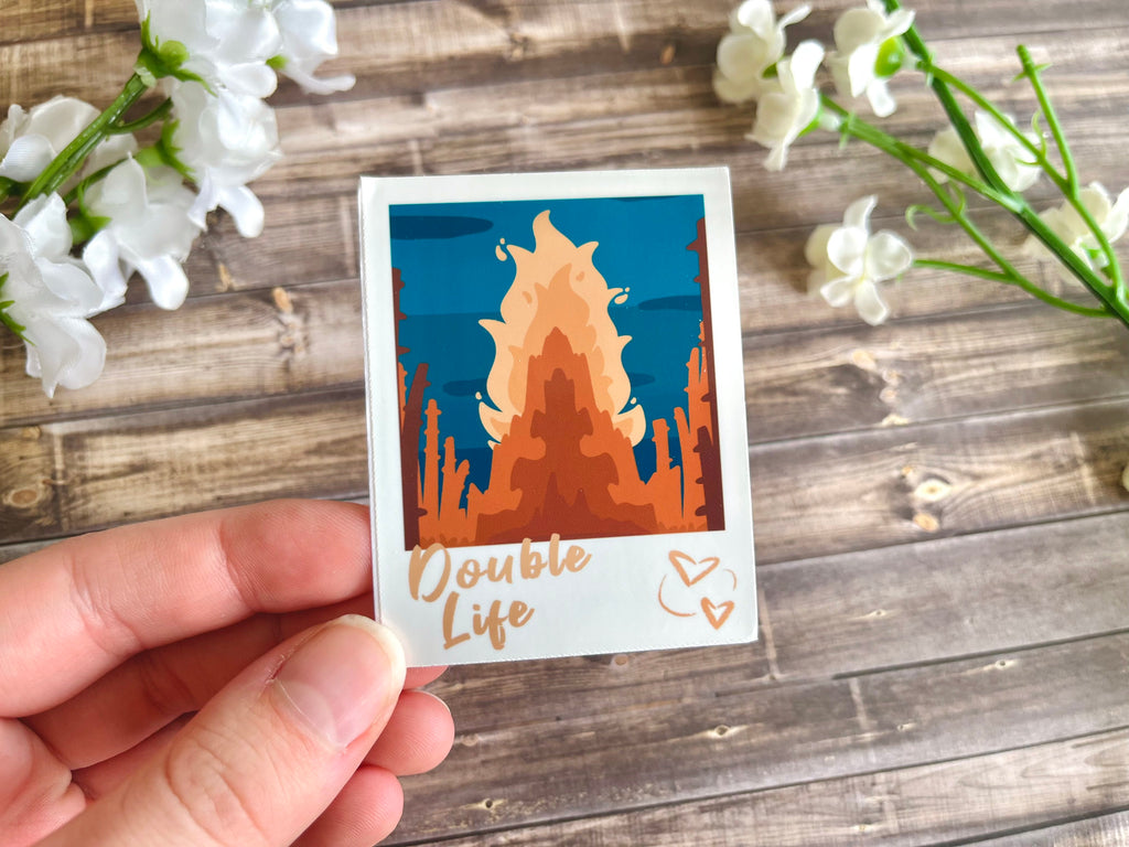 Bamboo Base Polaroid Vinyl Sticker