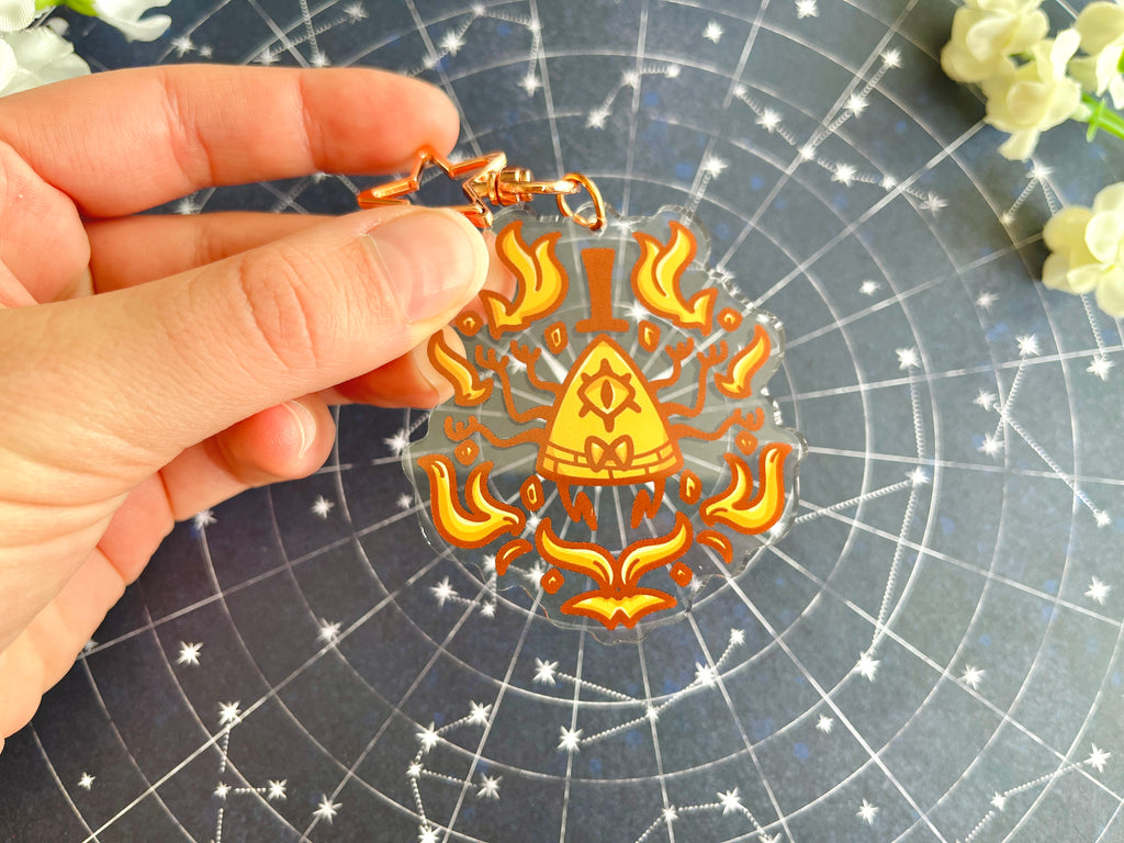 Gold Triangle Demon Acrylic Keychain
