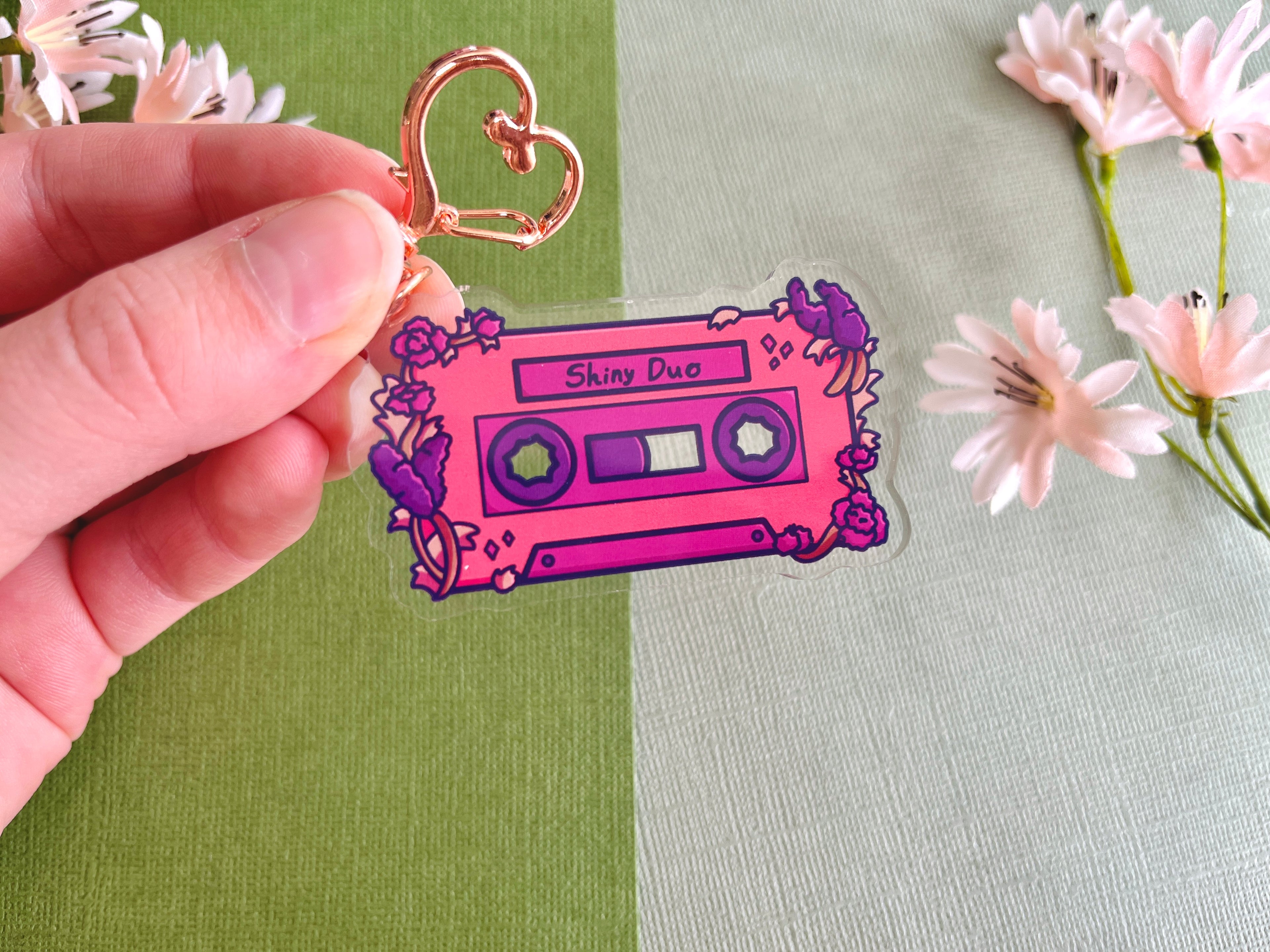Shiny Duo Cassette Tape Acrylic Keychain