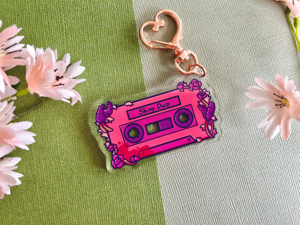Shiny Duo Cassette Tape Acrylic Keychain