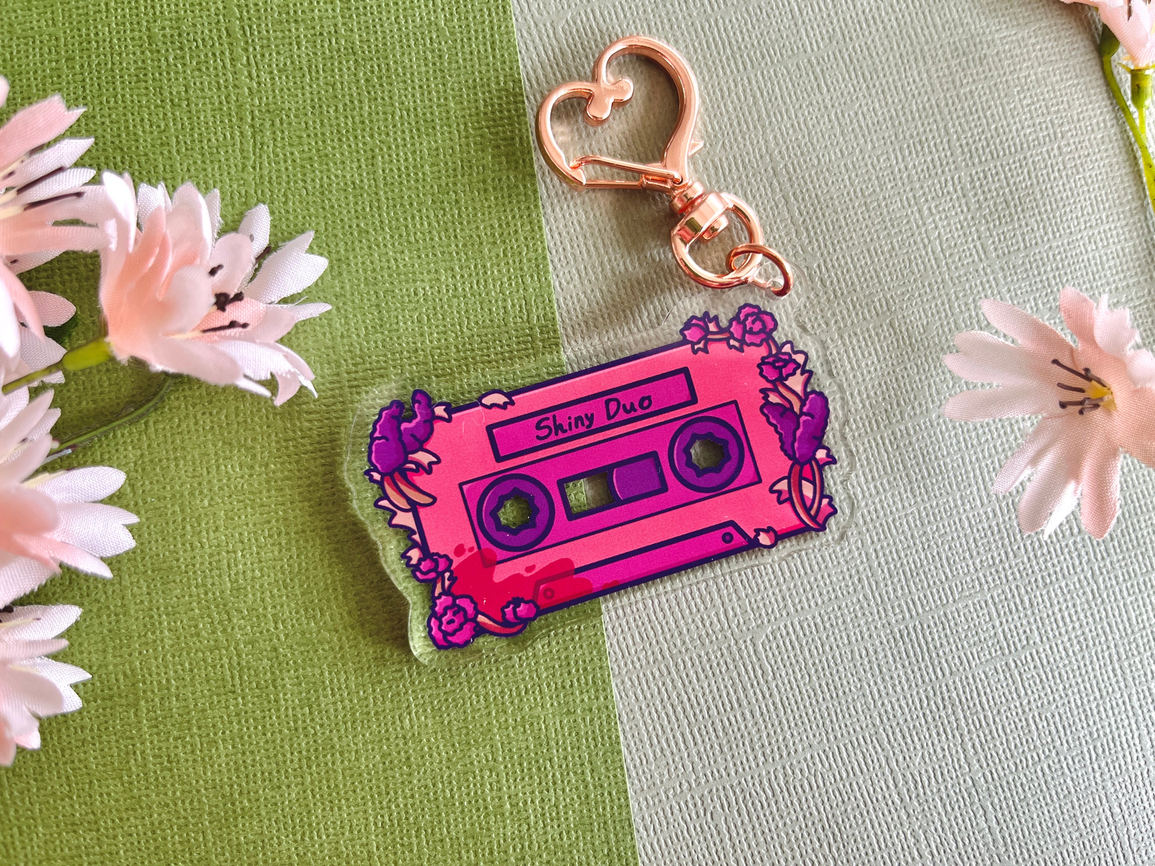 Shiny Duo Cassette Tape Acrylic Keychain