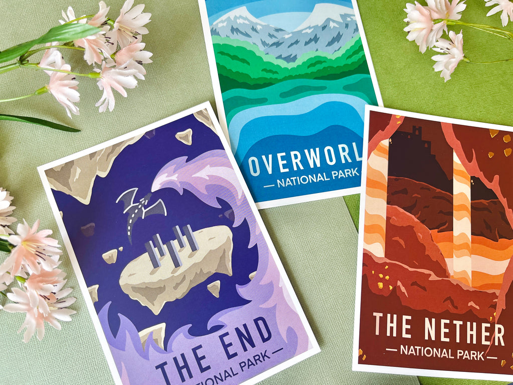 MC Block Game National Parks Mini Art Prints
