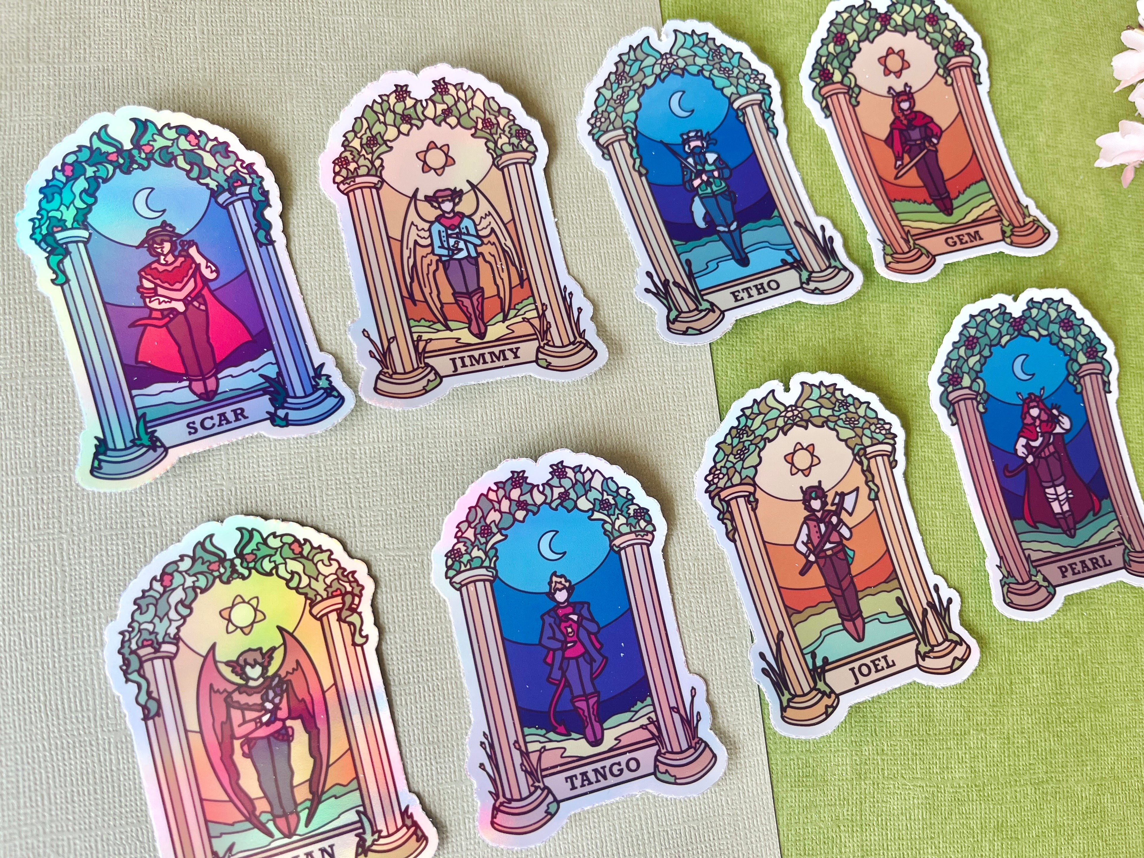 Life Characters Holographic Stickers