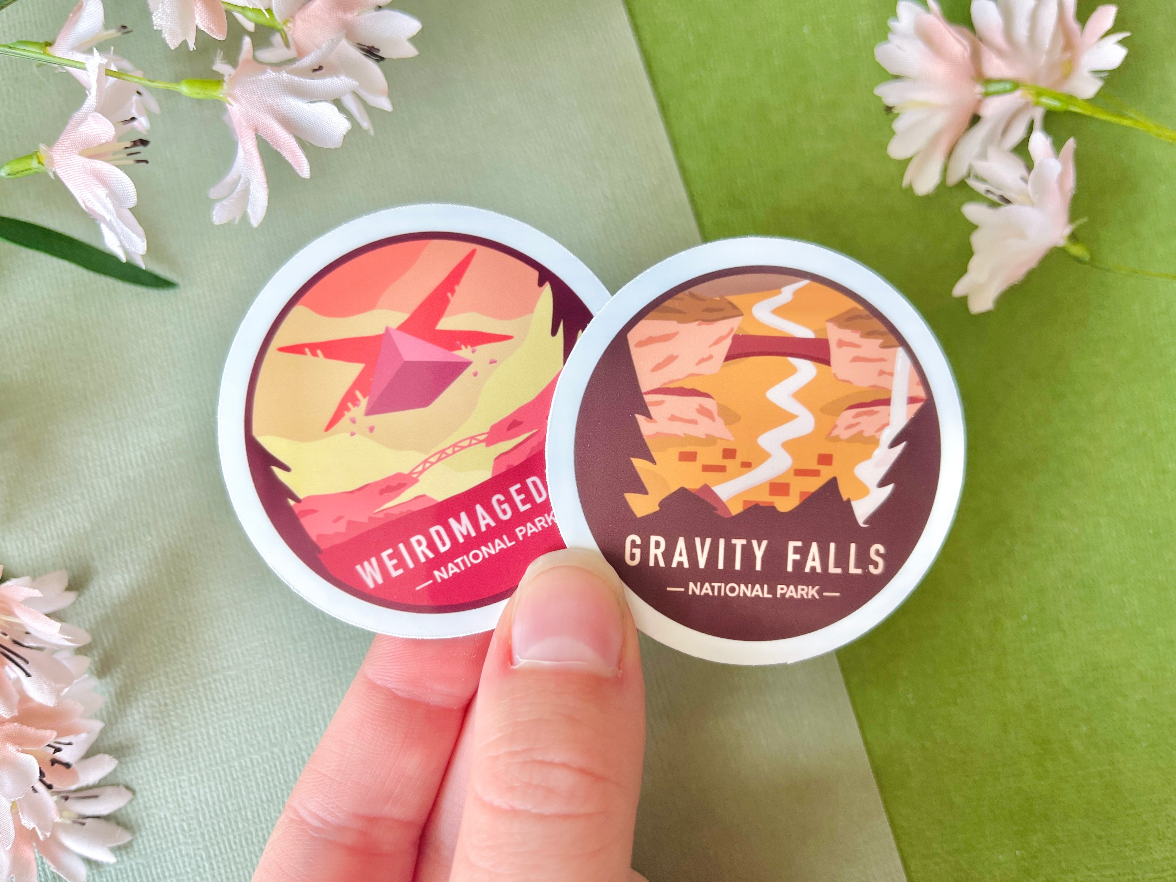 Gravity / Weird National Park Round Vinyl Stickers