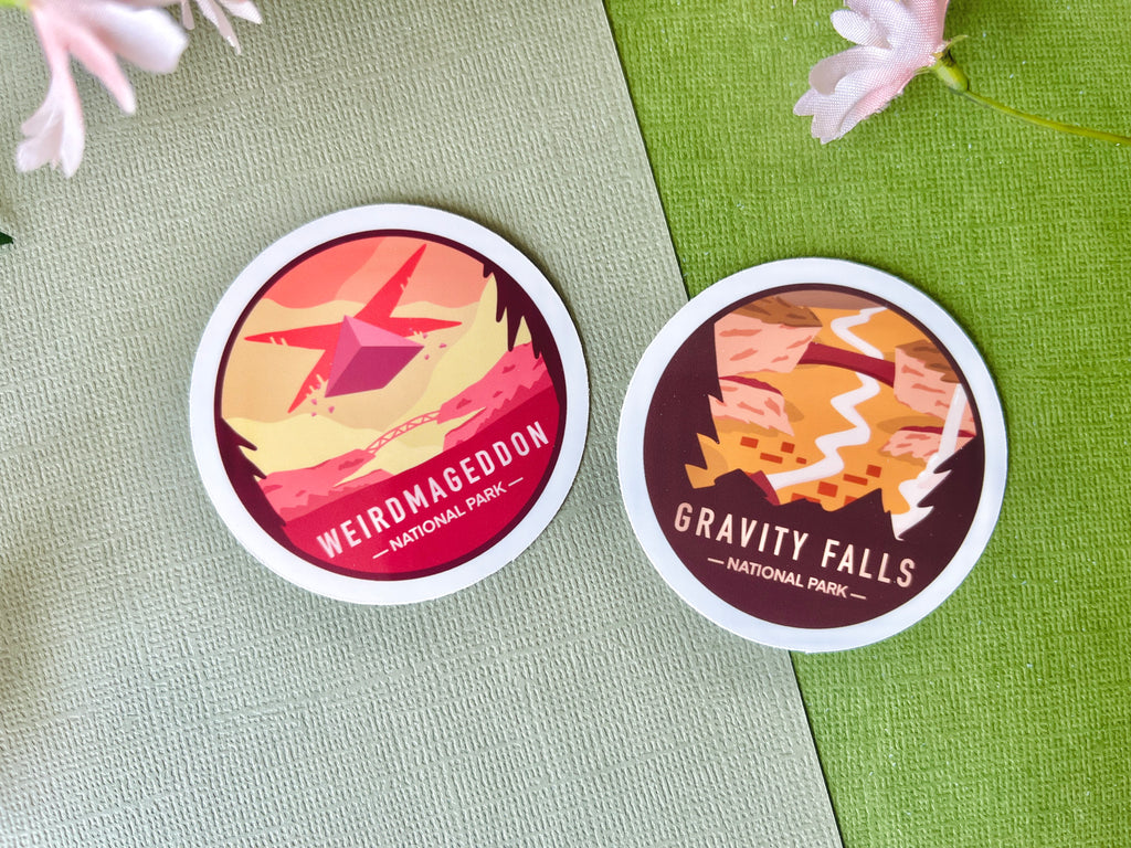 Gravity / Weird National Park Round Vinyl Stickers