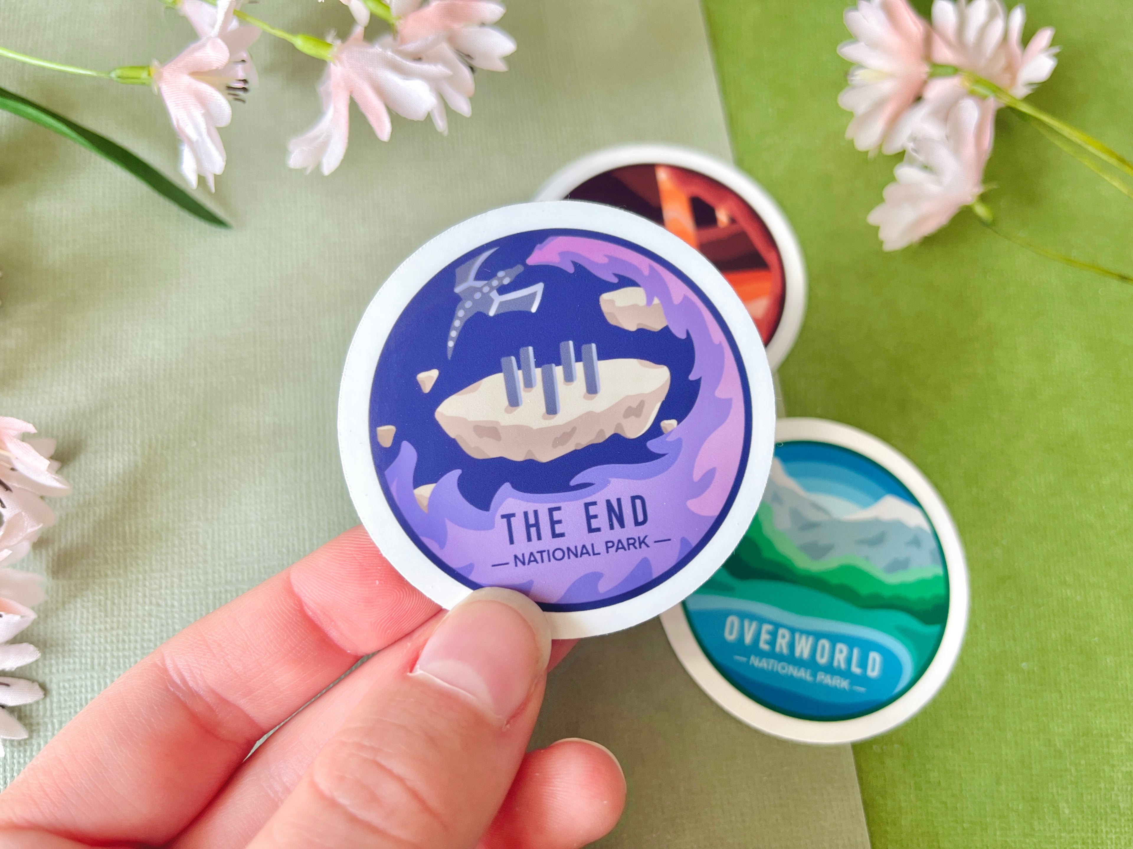 MC Block Game Round National Park Vinyl Stickers