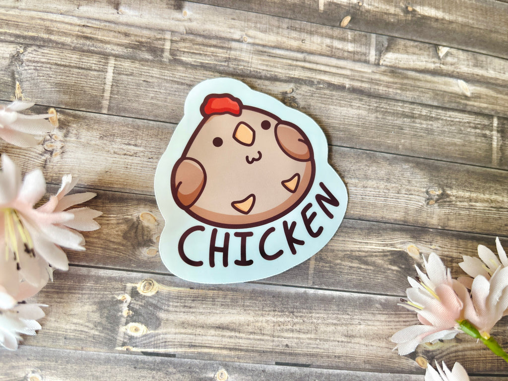 Fat Cute Chicken Vinyl Sticker