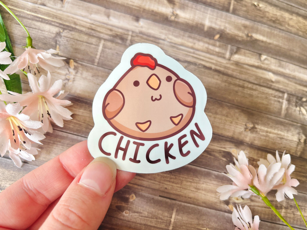 Fat Cute Chicken Vinyl Sticker