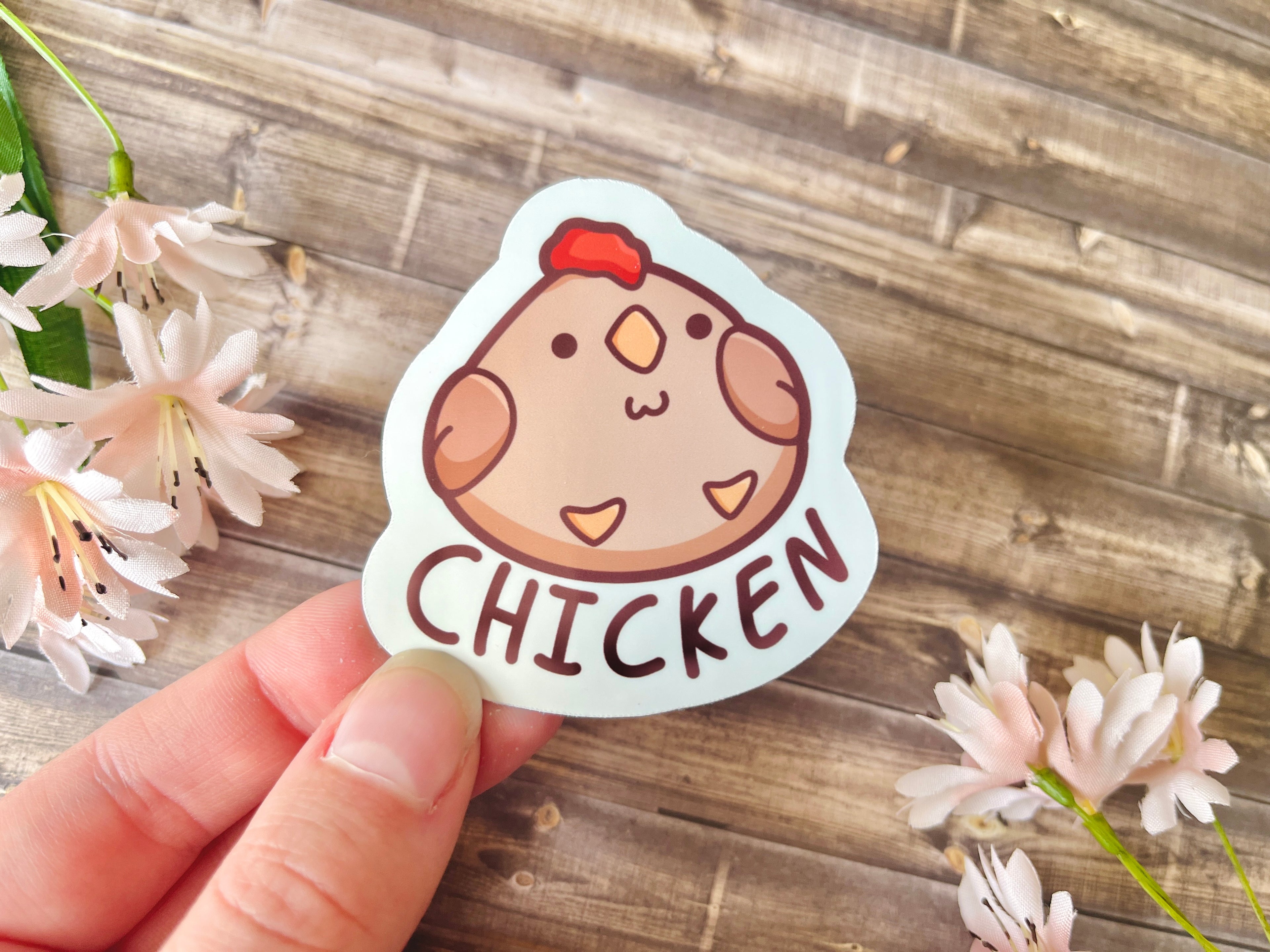 Fat Cute Chicken Vinyl Sticker