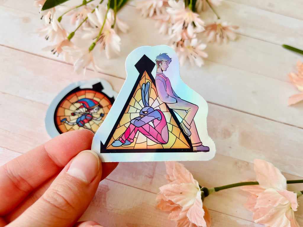 Funny Bunny / Pomni & Jax Stained Glass Stickers