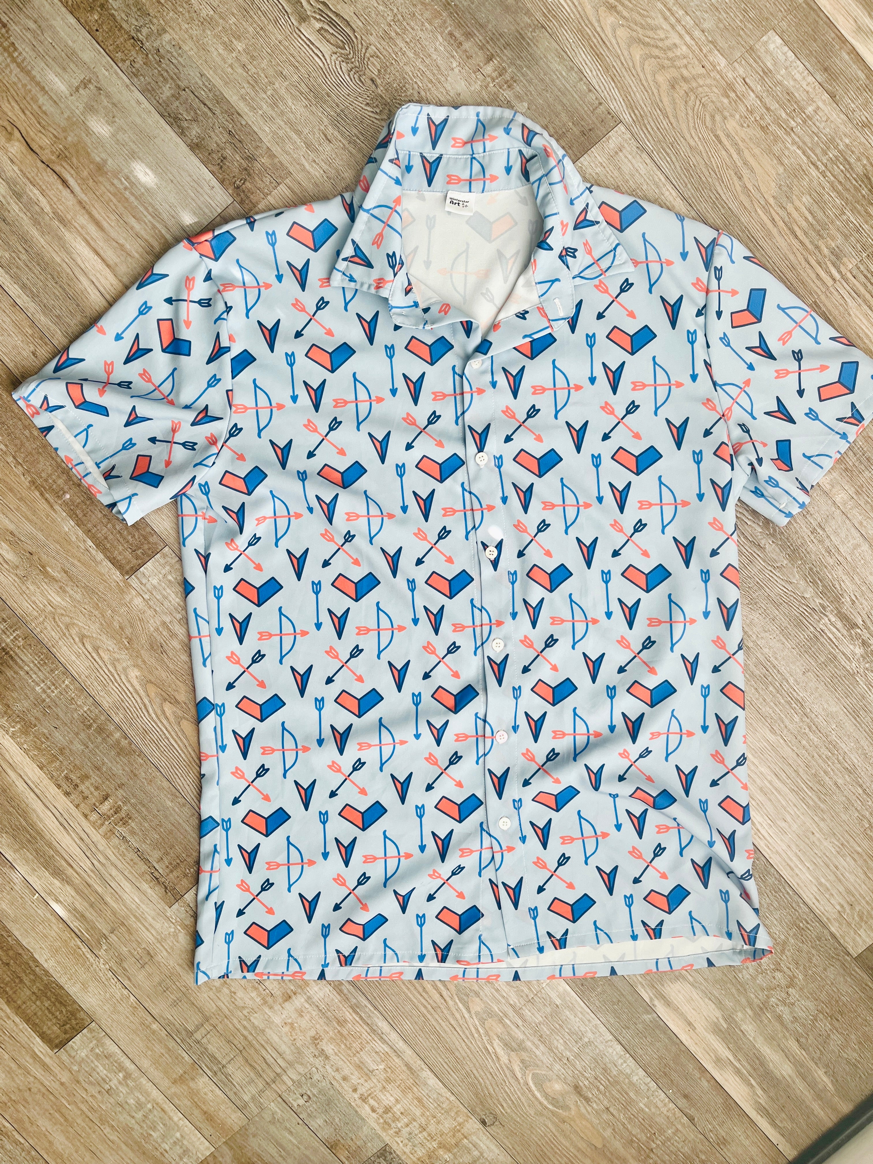 Superhero Short-Sleeved Button-Up Shirt