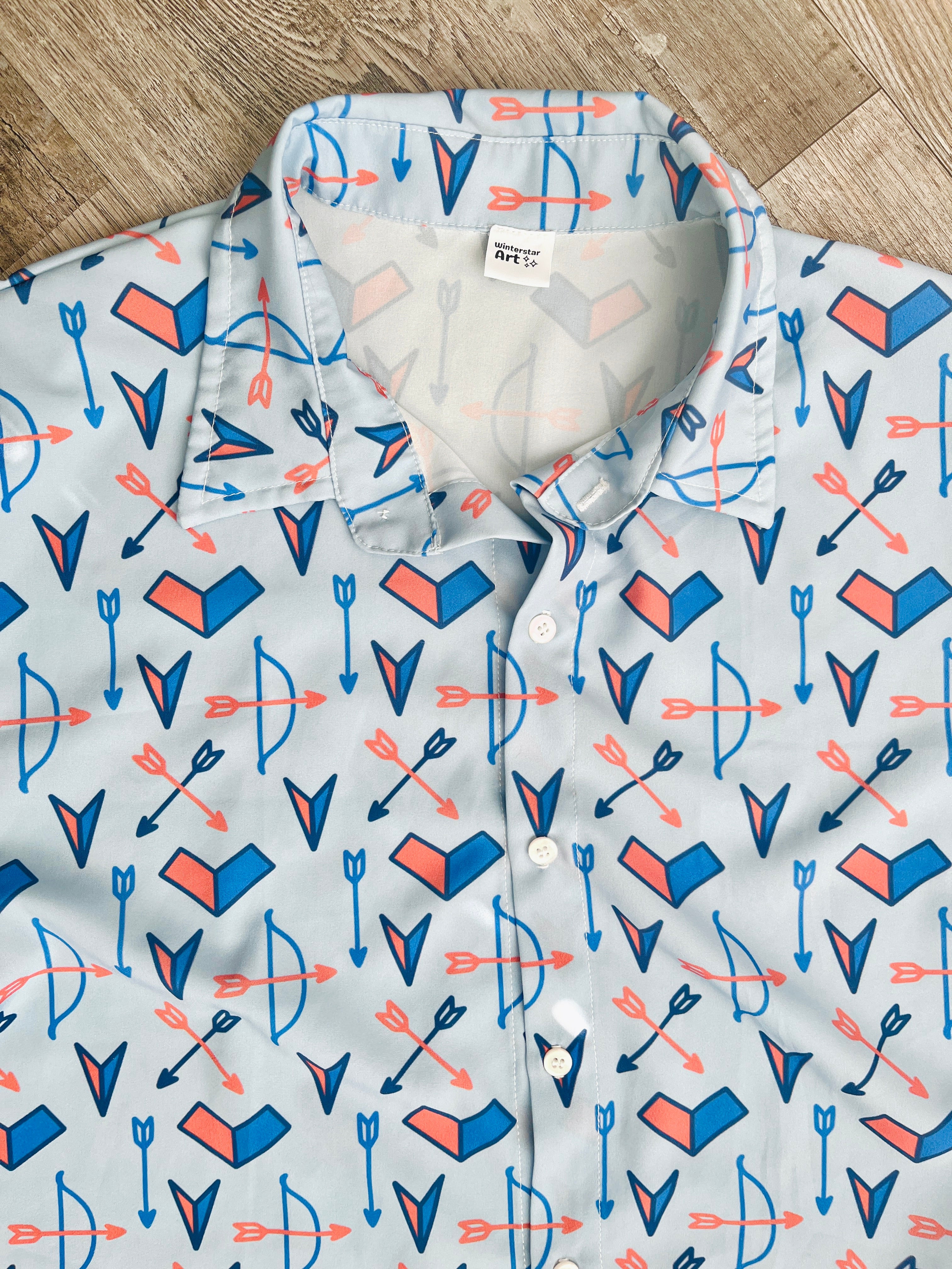 Superhero Short-Sleeved Button-Up Shirt