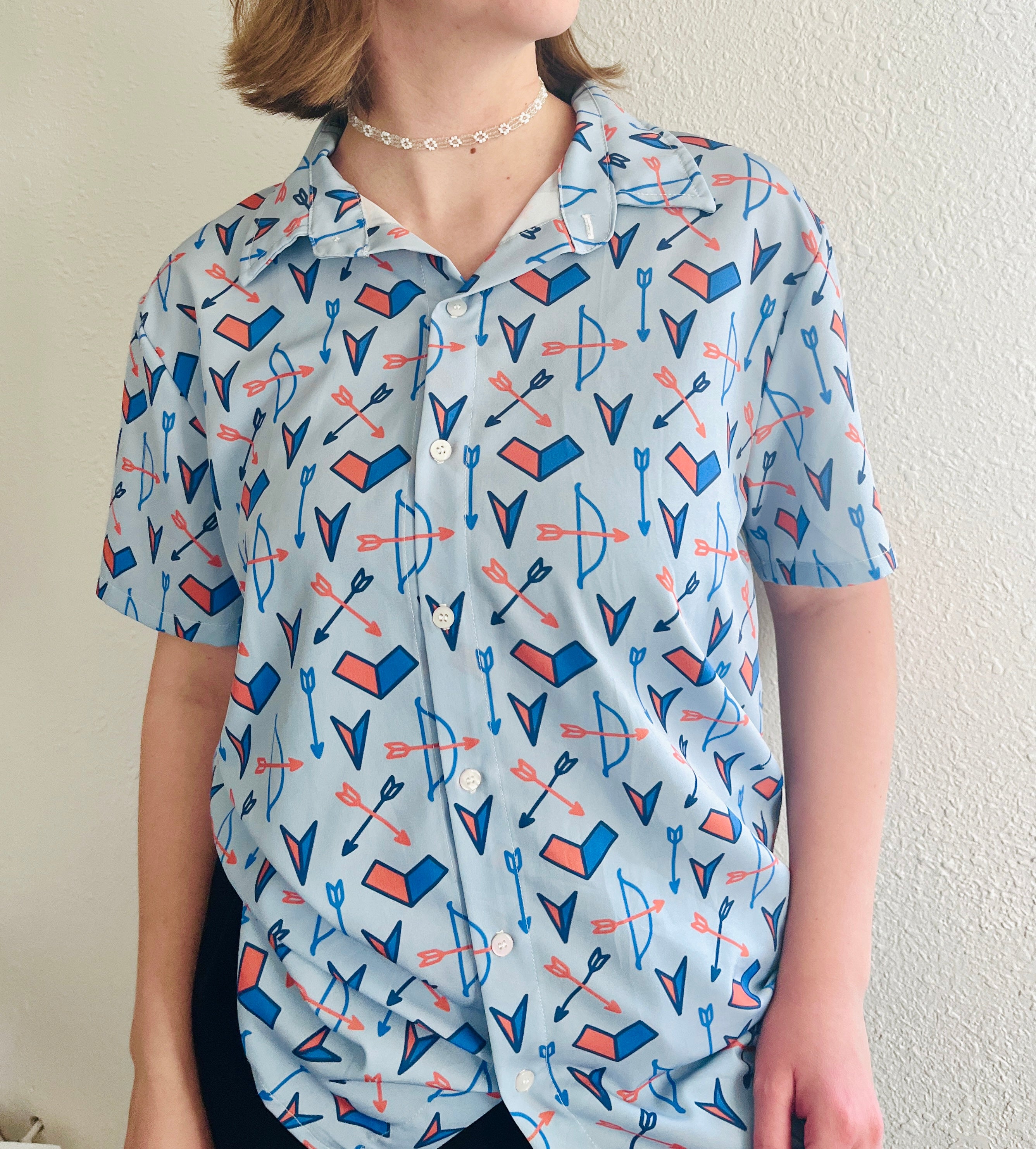 Superhero Short-Sleeved Button-Up Shirt