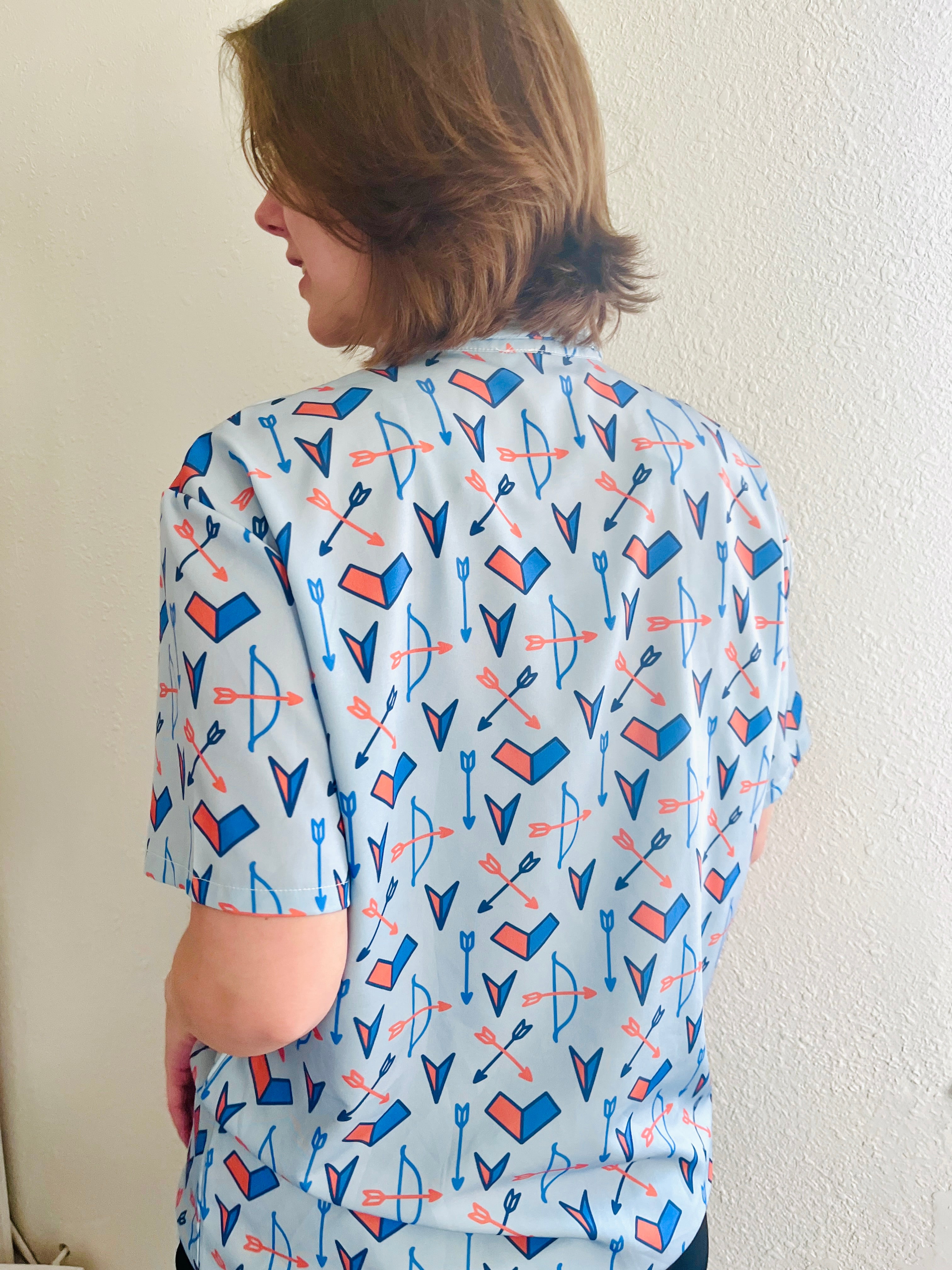 Superhero Short-Sleeved Button-Up Shirt