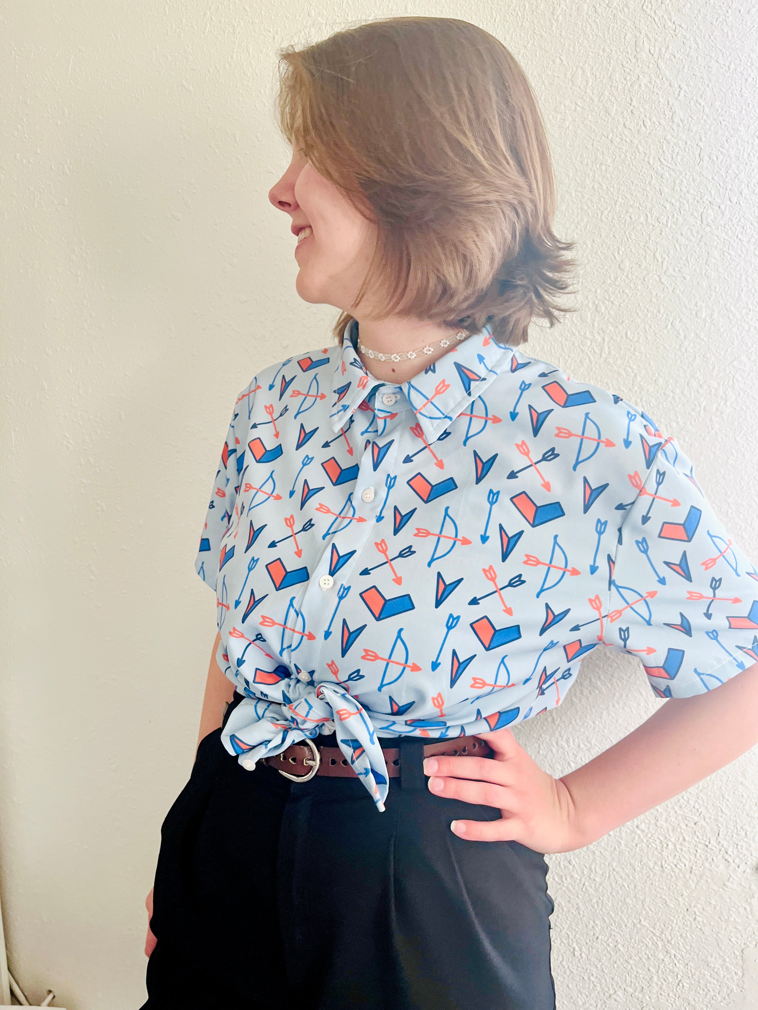Superhero Short-Sleeved Button-Up Shirt