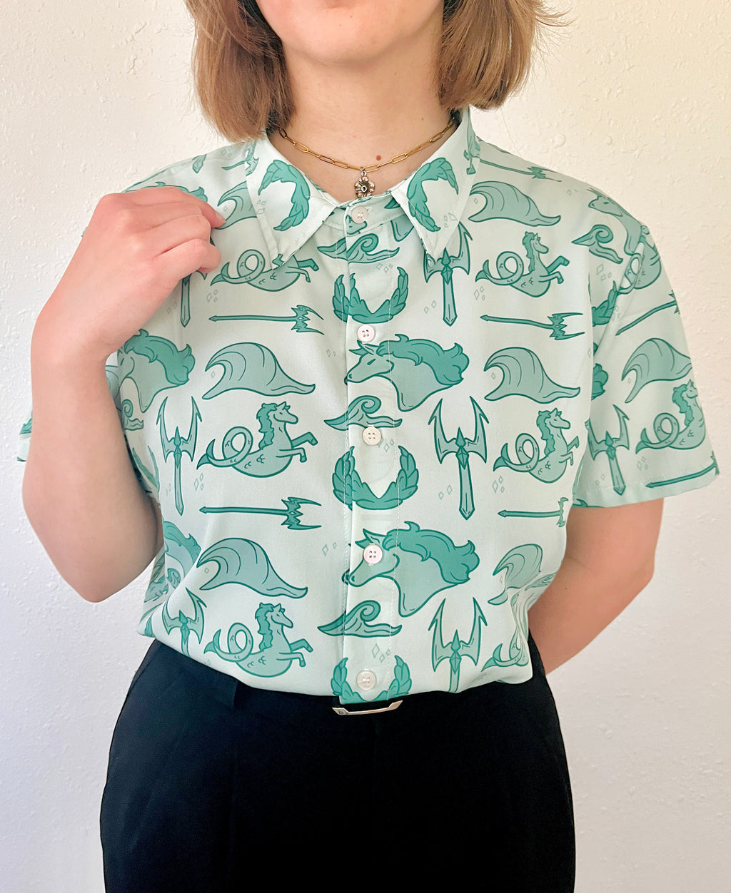 Poseidon Short-Sleeved Button-Up Shirt