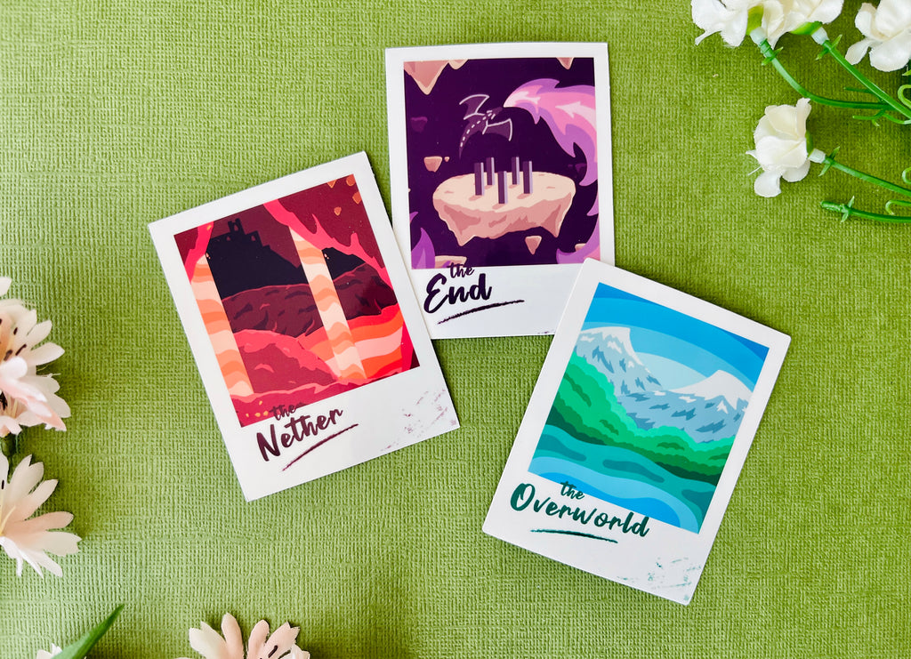 MC Block Game Polaroid Location Vinyl Stickers