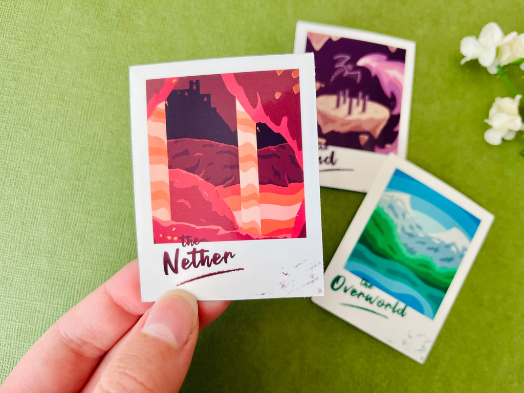 MC Block Game Polaroid Location Vinyl Stickers