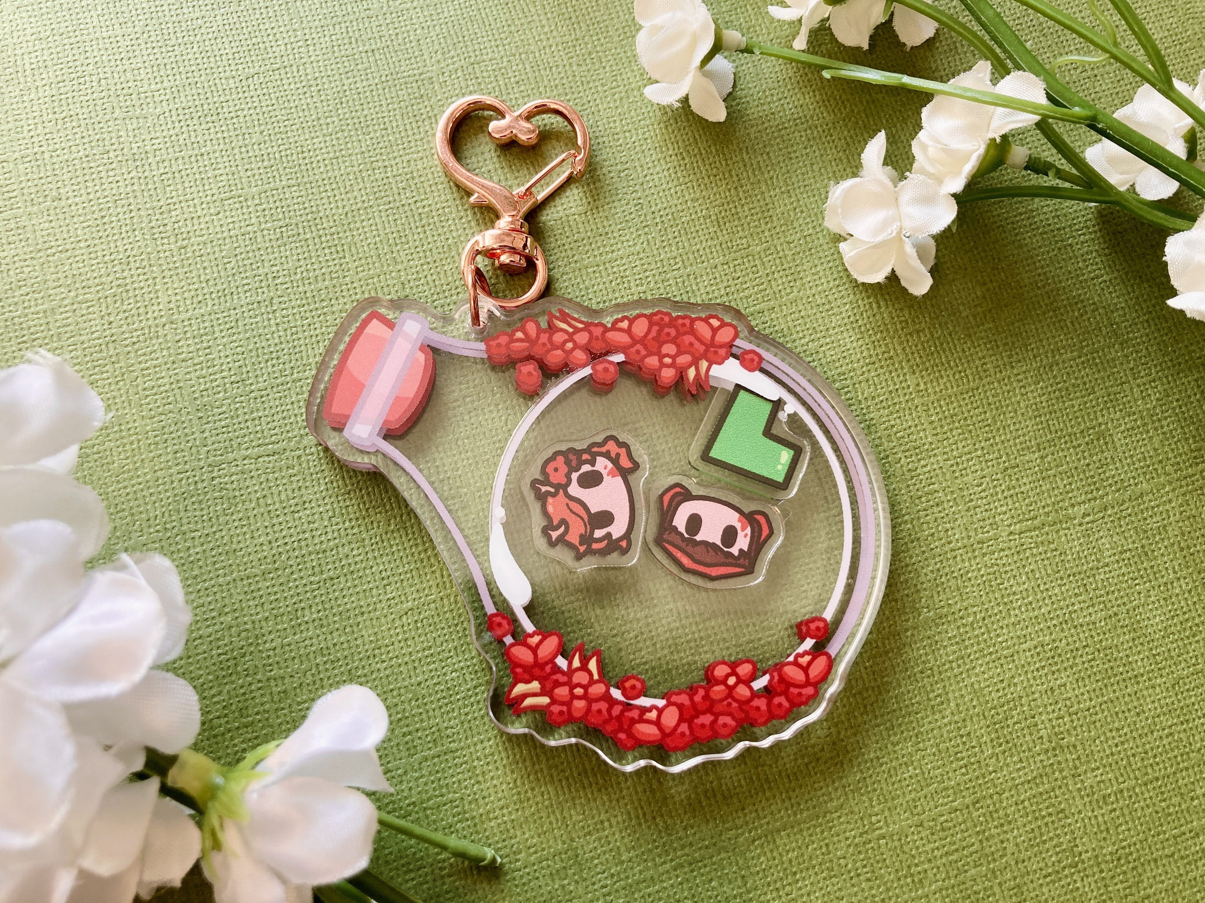 Gem and Pearl Shaker Acrylic Keychain