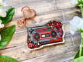 Mustache Cassette Tape Acrylic Keychain