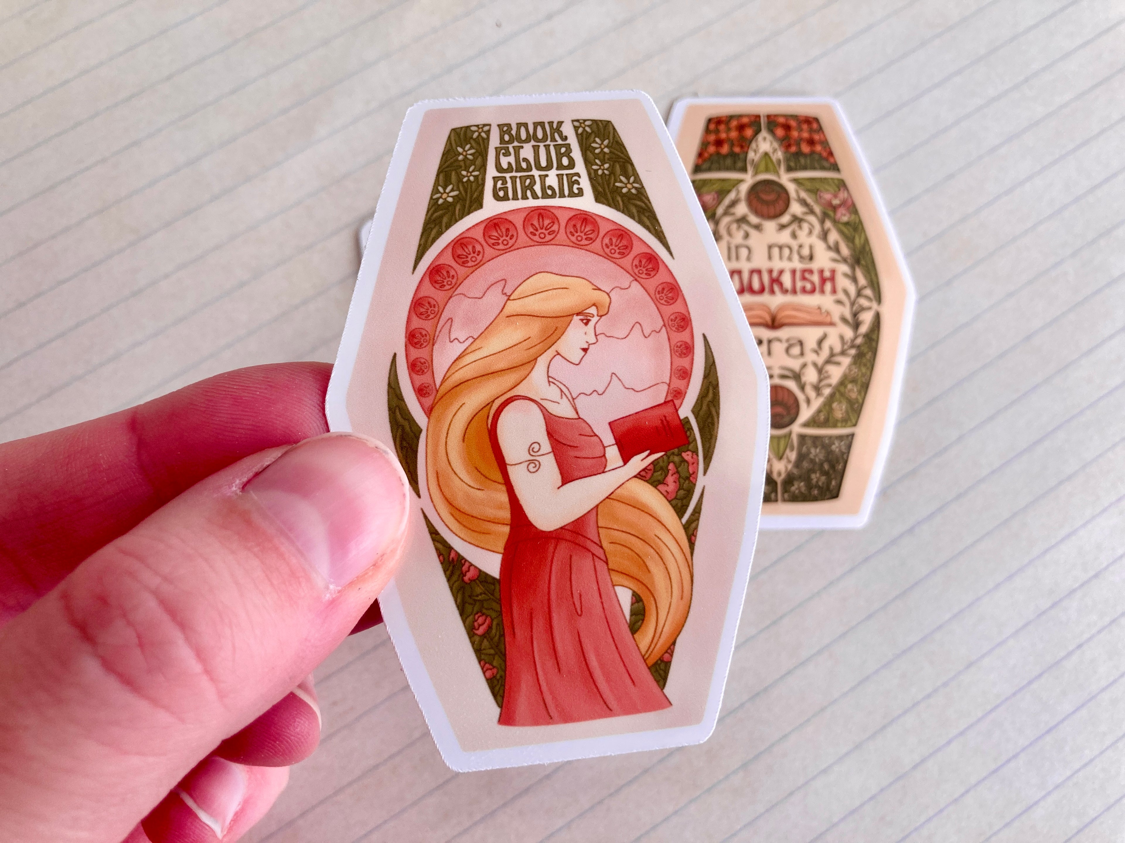 Reader Art Nouveau Vinyl Stickers