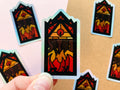 Triangle Demon Stained Glass Holographic Sticker