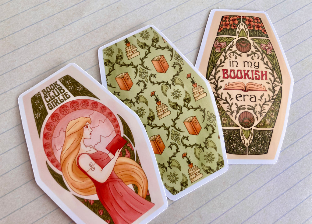 Reader Art Nouveau Vinyl Stickers